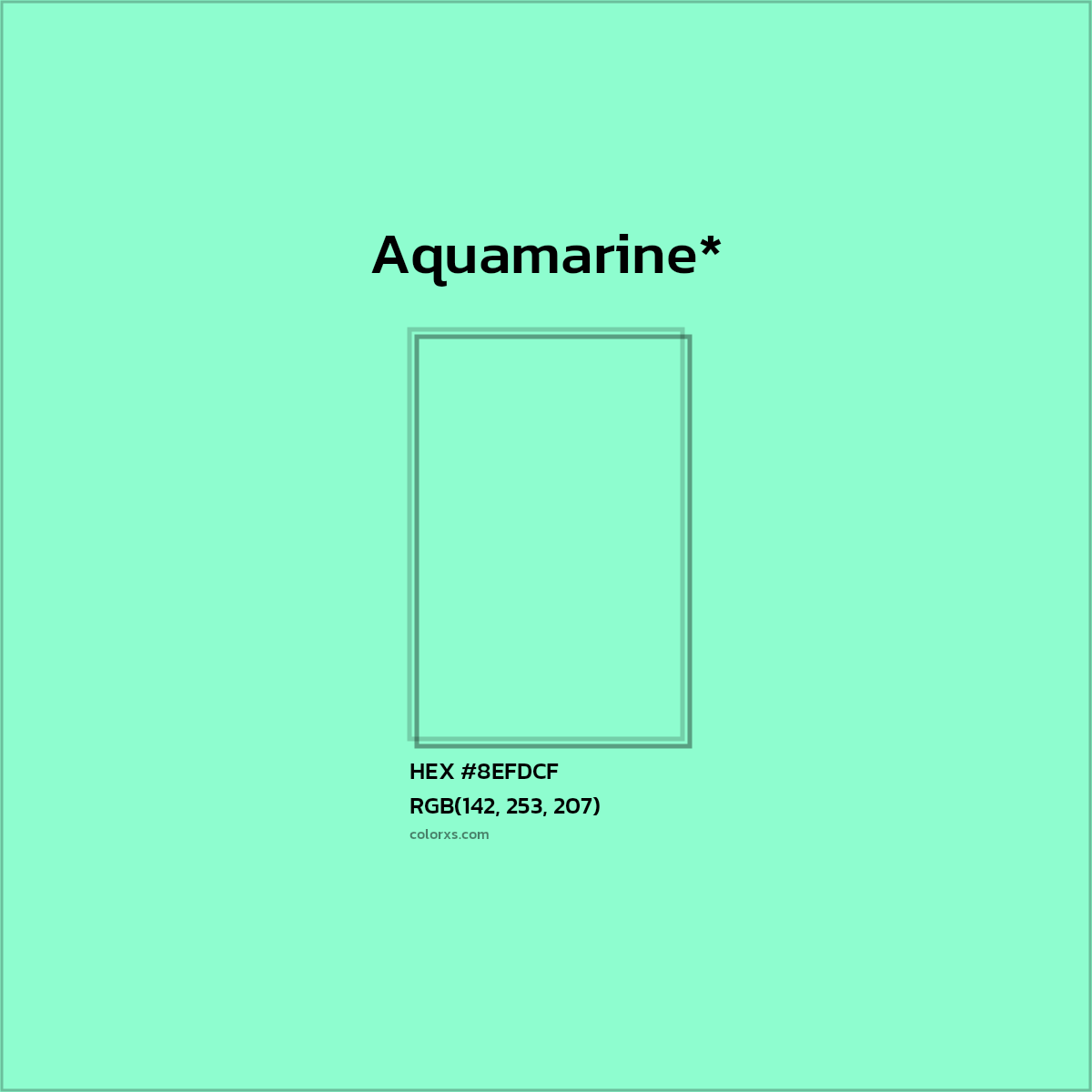 #8EFDCF hex color. RGB, RYB, CMYK, HSL, HSV codes and color conversions. Matching color names, palettes, paints.
