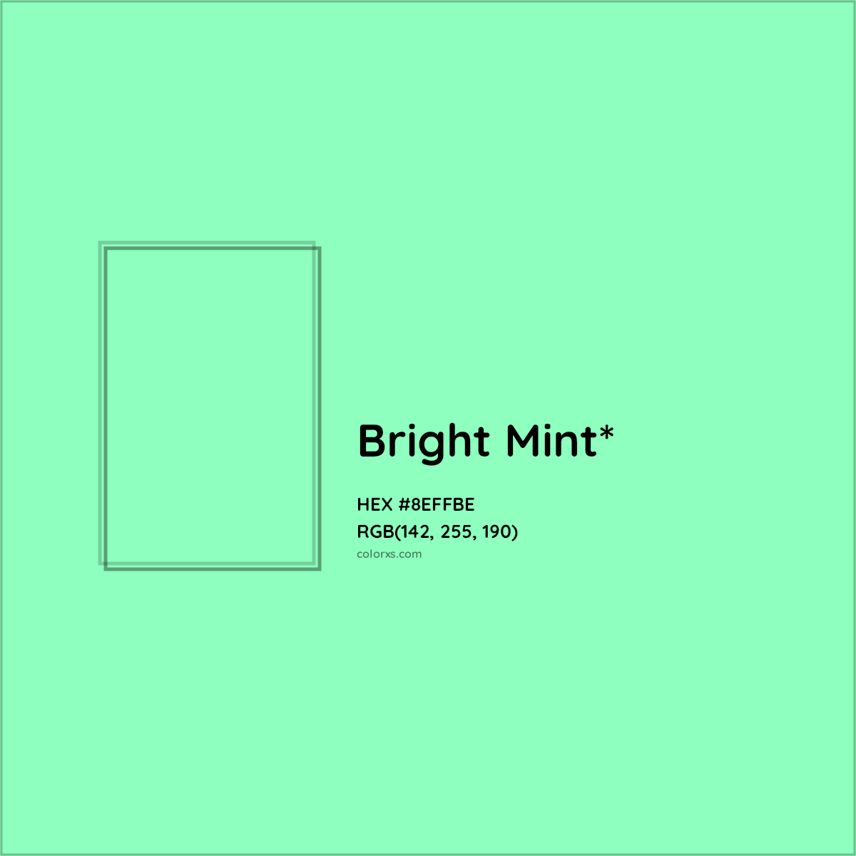 #8EFFBE hex color. RGB, RYB, CMYK, HSL, HSV codes and color conversions. Matching color names, palettes, paints.