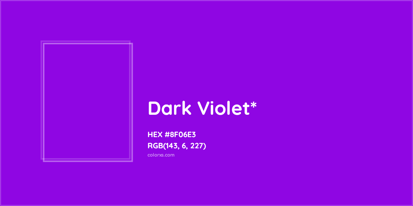 #8F06E3 hex color. RGB, RYB, CMYK, HSL, HSV codes and color conversions. Matching color names, palettes, paints.
