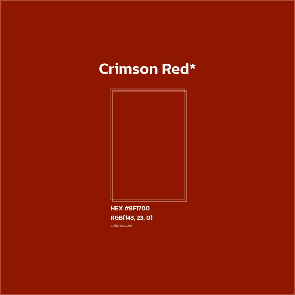 #8F1700 hex color. RGB, RYB, CMYK, HSL, HSV codes and color conversions. Matching color names, palettes, paints.