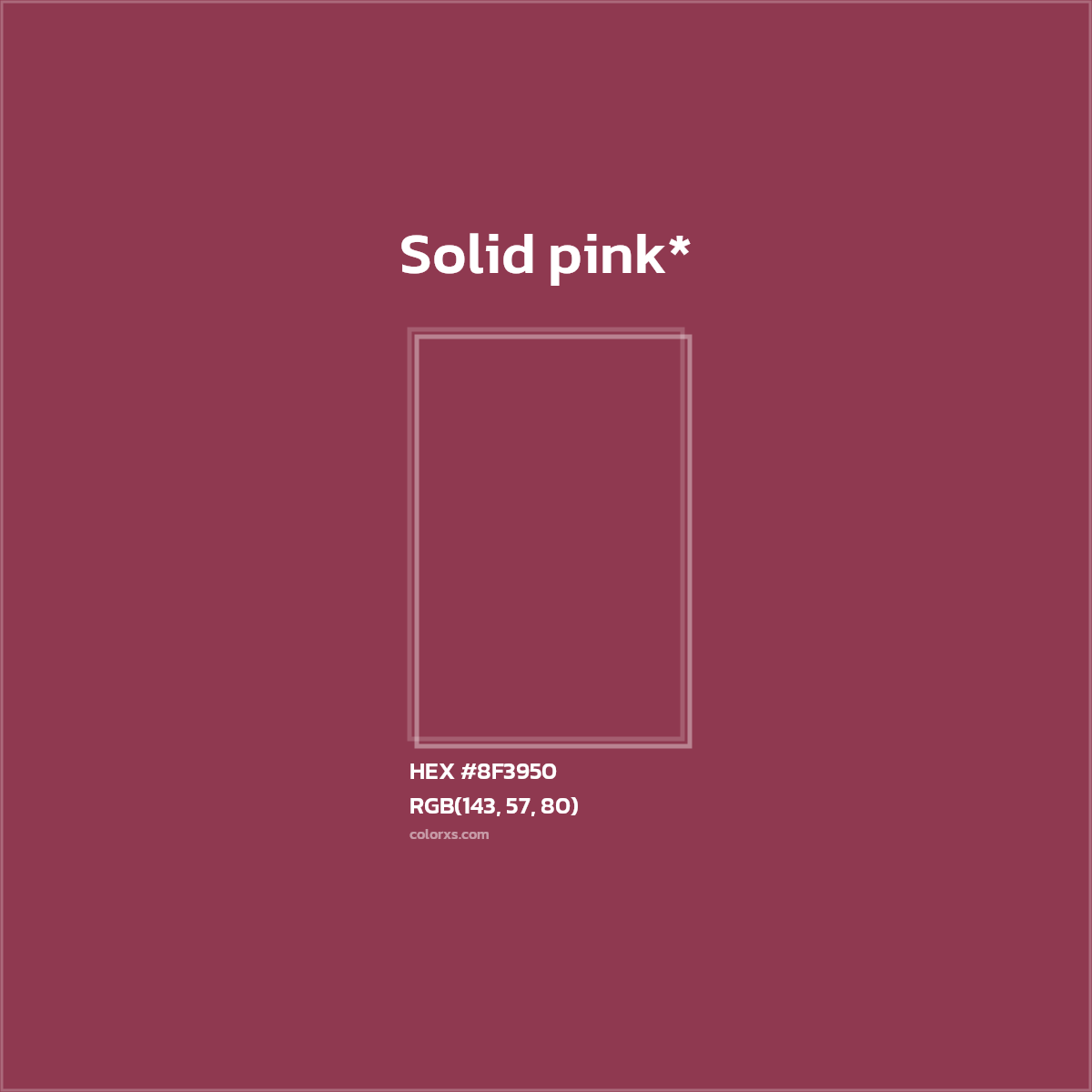 #8F3950 hex color. RGB, RYB, CMYK, HSL, HSV codes and color conversions. Matching color names, palettes, paints.