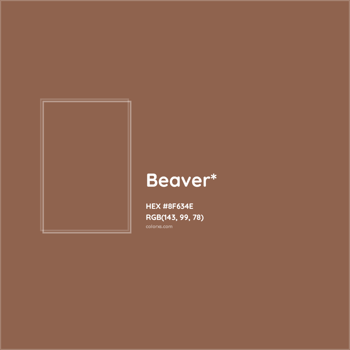 #8F634E hex color. RGB, RYB, CMYK, HSL, HSV codes and color conversions. Matching color names, palettes, paints.
