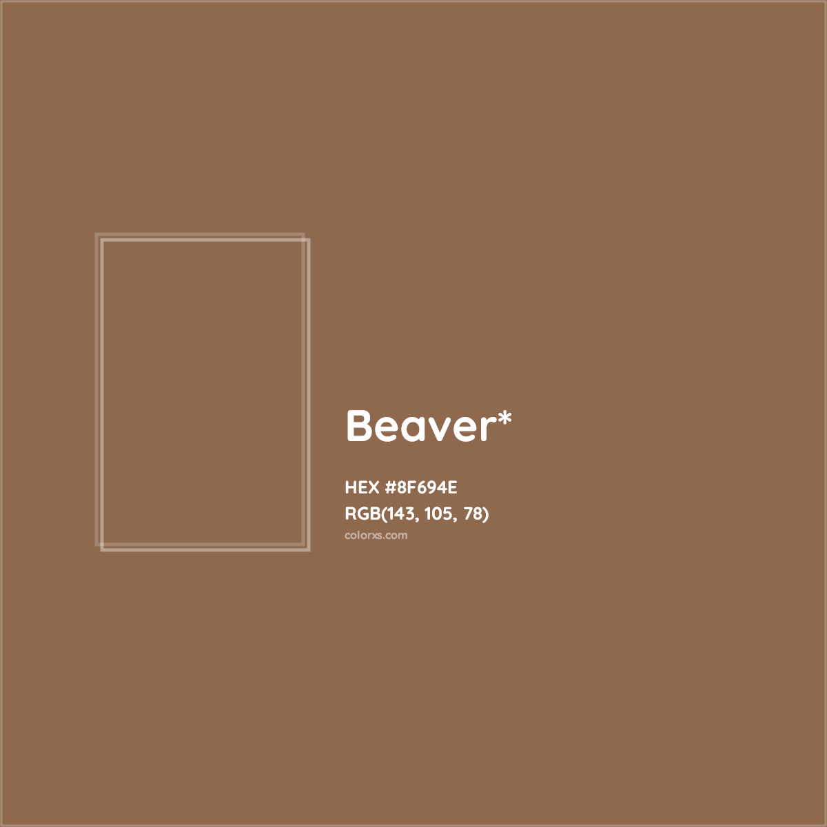 #8F694E hex color. RGB, RYB, CMYK, HSL, HSV codes and color conversions. Matching color names, palettes, paints.