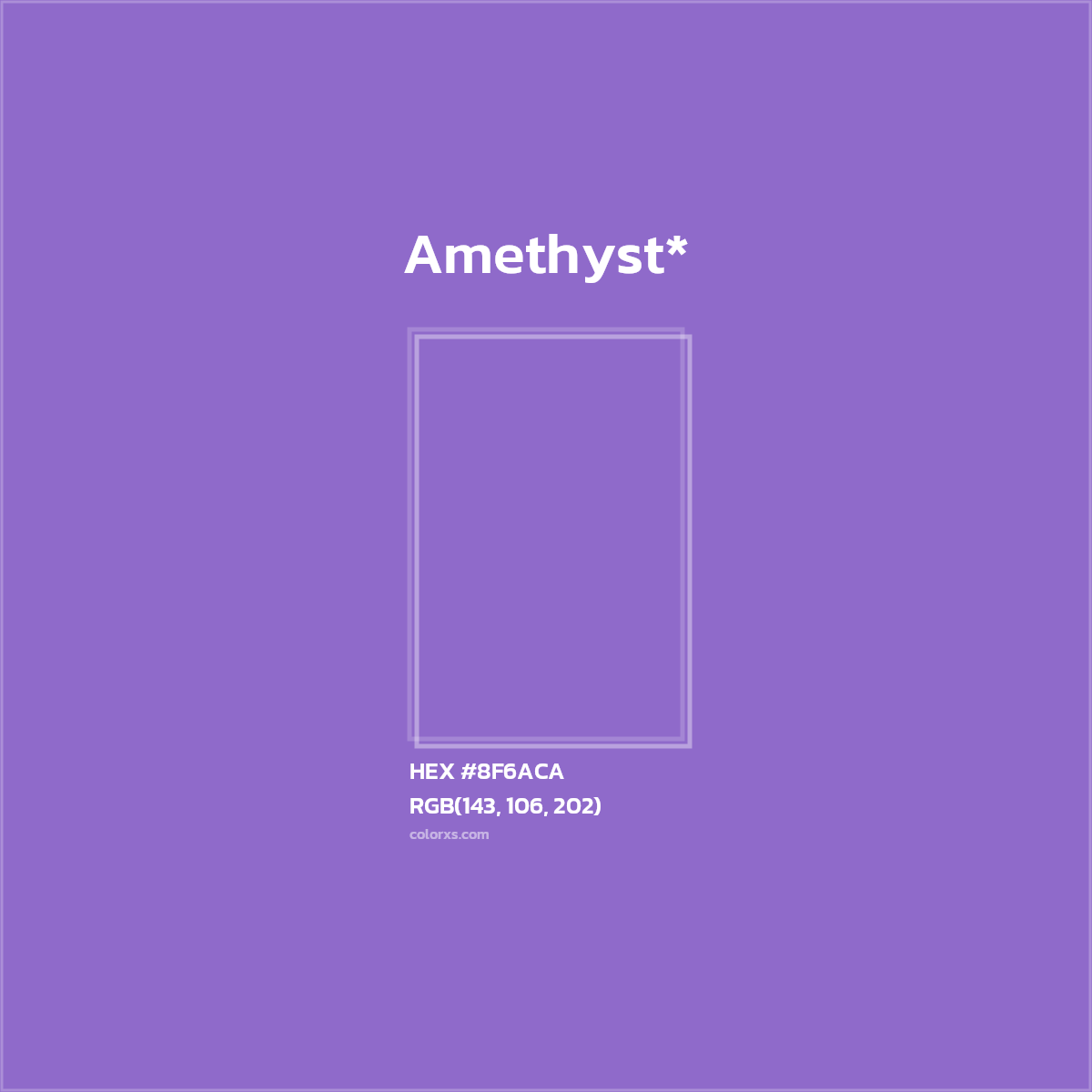 #8F6ACA hex color. RGB, RYB, CMYK, HSL, HSV codes and color conversions. Matching color names, palettes, paints.