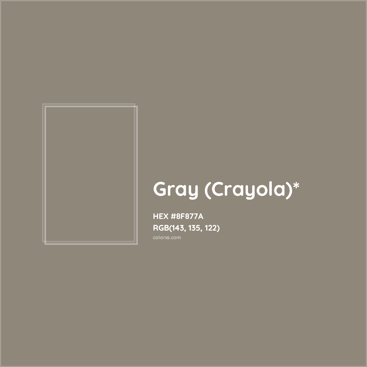 #8F877A hex color. RGB, RYB, CMYK, HSL, HSV codes and color conversions. Matching color names, palettes, paints.