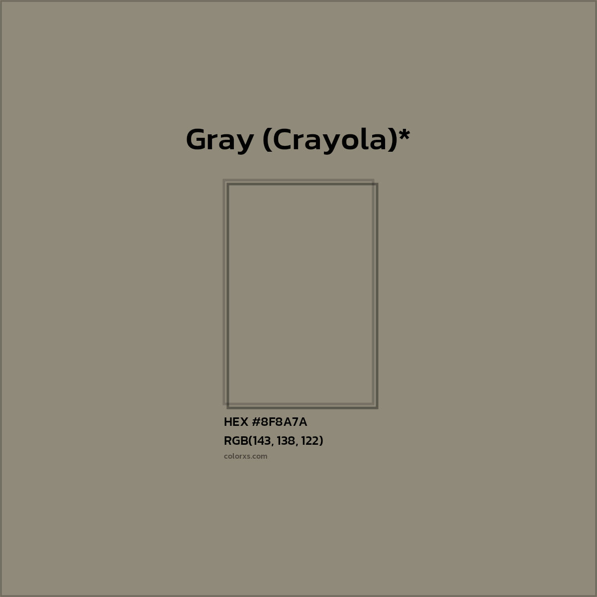 #8F8A7A hex color. RGB, RYB, CMYK, HSL, HSV codes and color conversions. Matching color names, palettes, paints.