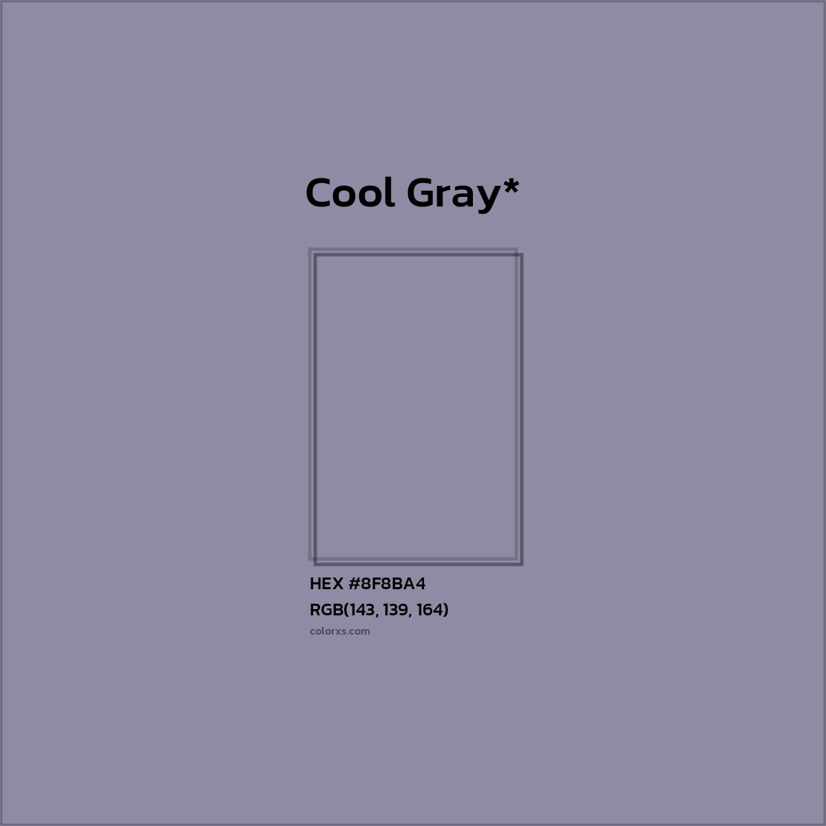 #8F8BA4 hex color. RGB, RYB, CMYK, HSL, HSV codes and color conversions. Matching color names, palettes, paints.