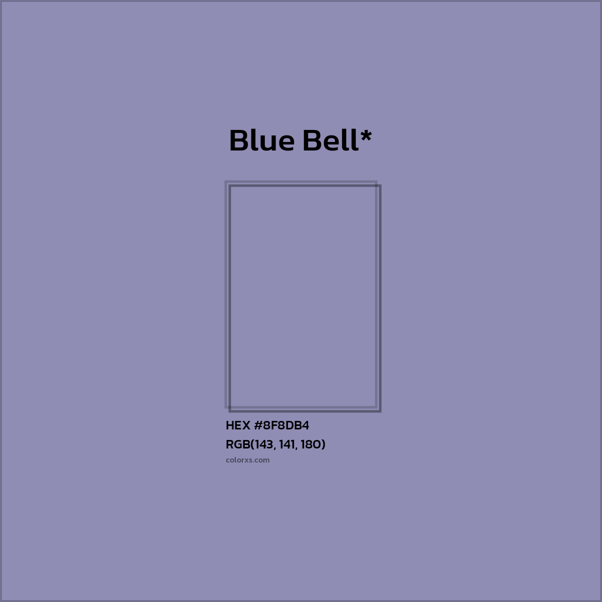 #8F8DB4 hex color. RGB, RYB, CMYK, HSL, HSV codes and color conversions. Matching color names, palettes, paints.