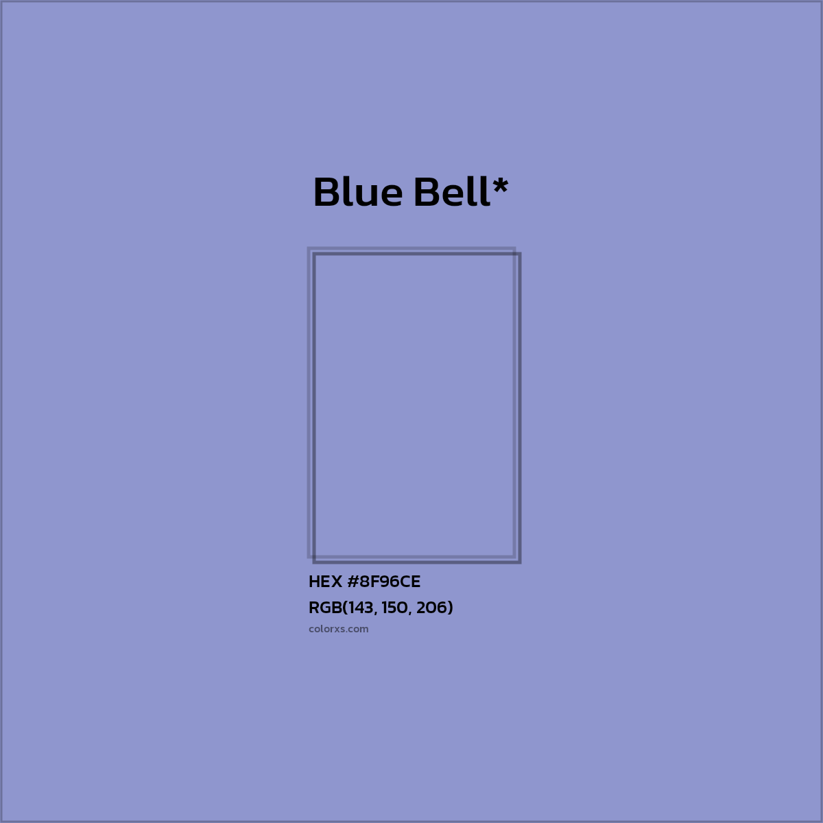#8F96CE hex color. RGB, RYB, CMYK, HSL, HSV codes and color conversions. Matching color names, palettes, paints.