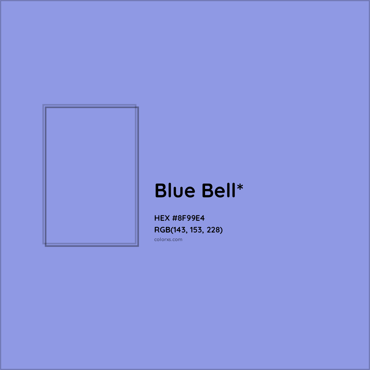 #8F99E4 hex color. RGB, RYB, CMYK, HSL, HSV codes and color conversions. Matching color names, palettes, paints.