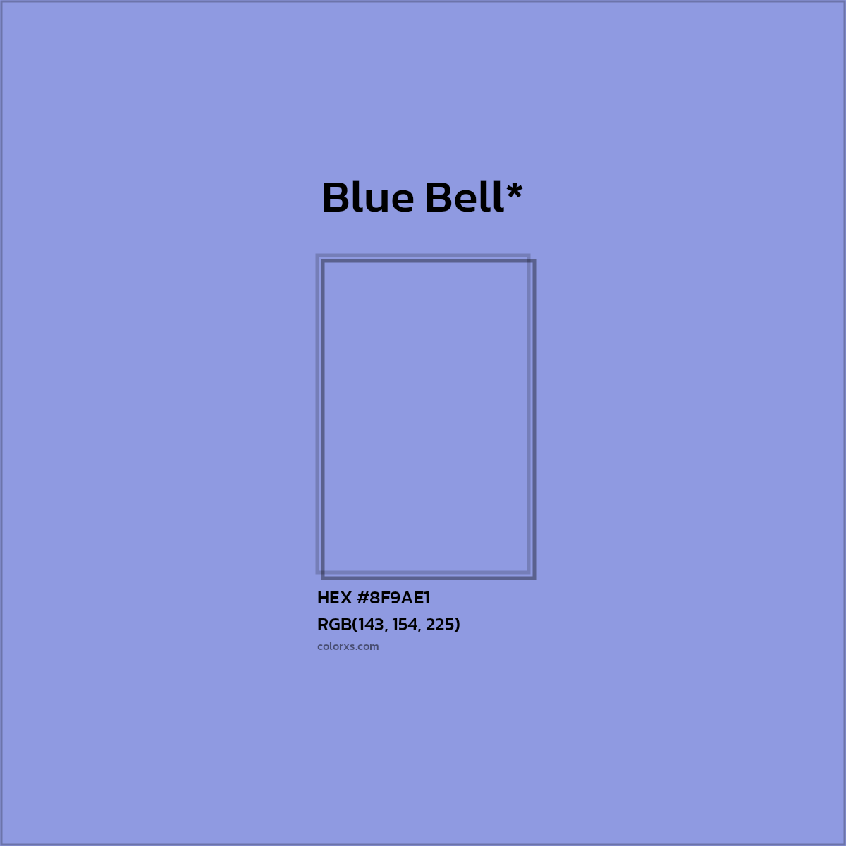 #8F9AE1 hex color. RGB, RYB, CMYK, HSL, HSV codes and color conversions. Matching color names, palettes, paints.