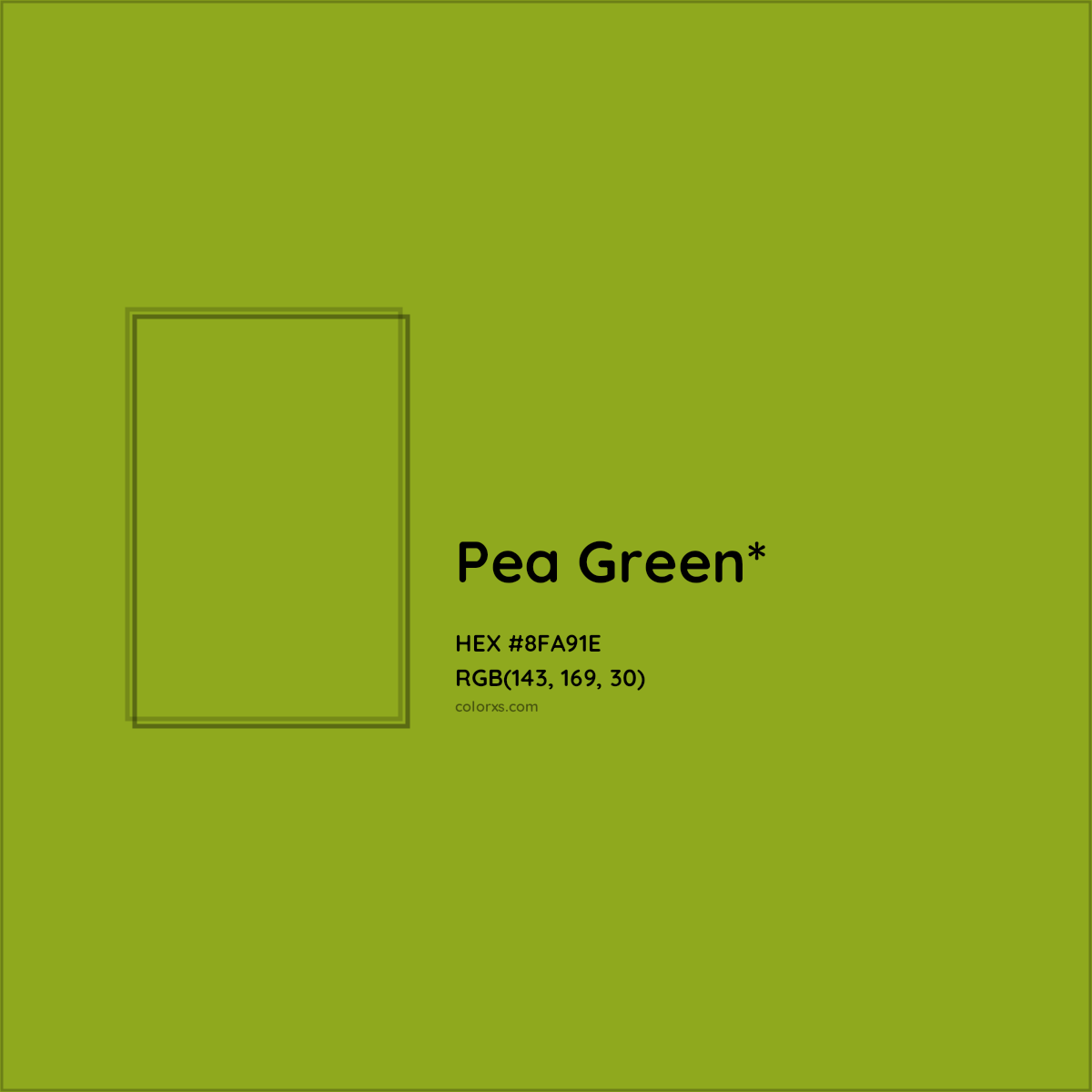 #8FA91E hex color. RGB, RYB, CMYK, HSL, HSV codes and color conversions. Matching color names, palettes, paints.