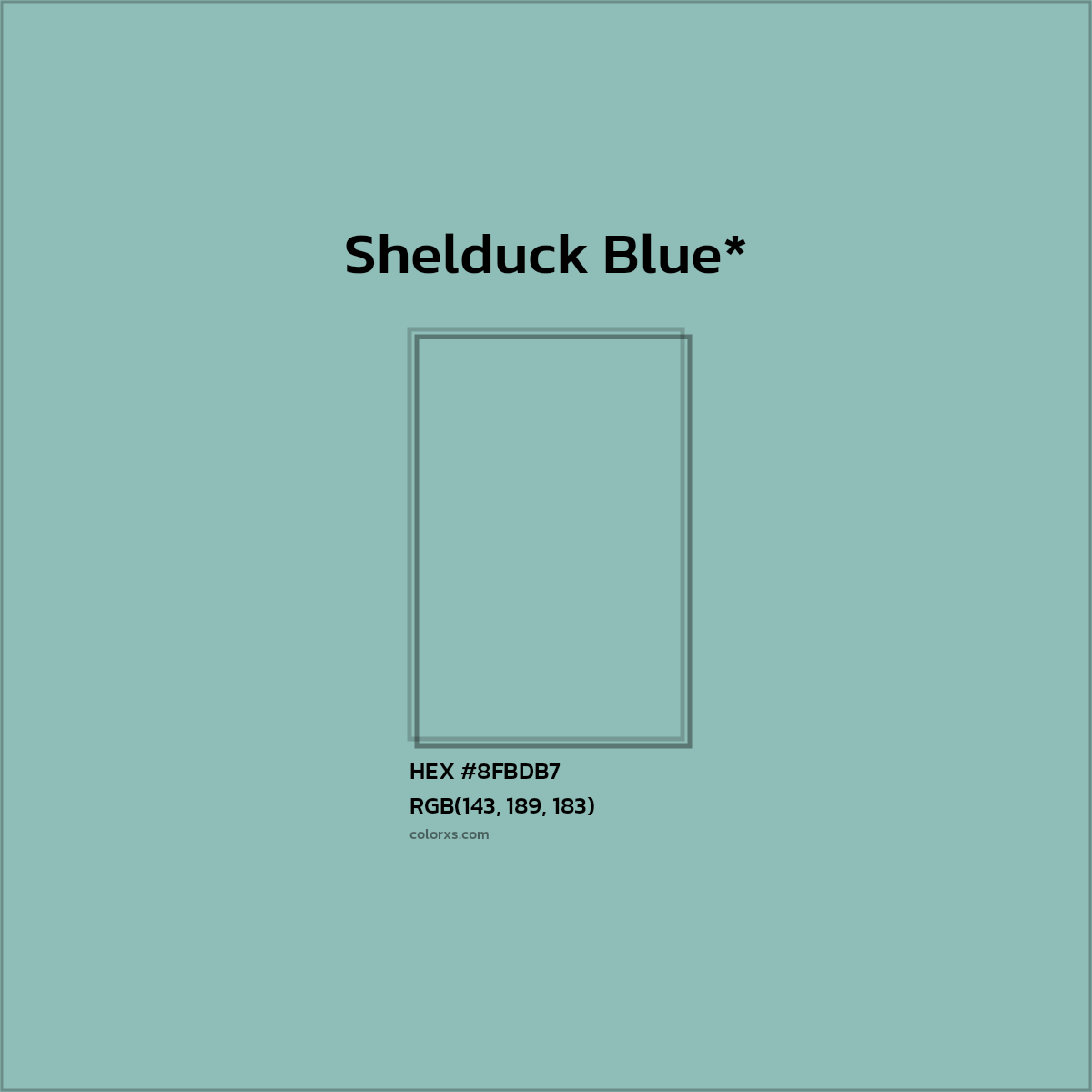 #8FBDB7 hex color. RGB, RYB, CMYK, HSL, HSV codes and color conversions. Matching color names, palettes, paints.
