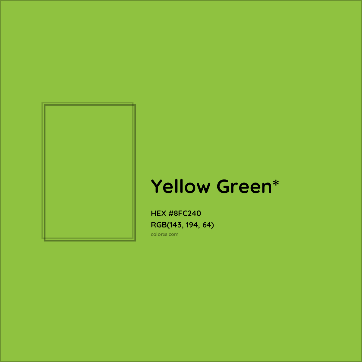 #8FC240 hex color. RGB, RYB, CMYK, HSL, HSV codes and color conversions. Matching color names, palettes, paints.