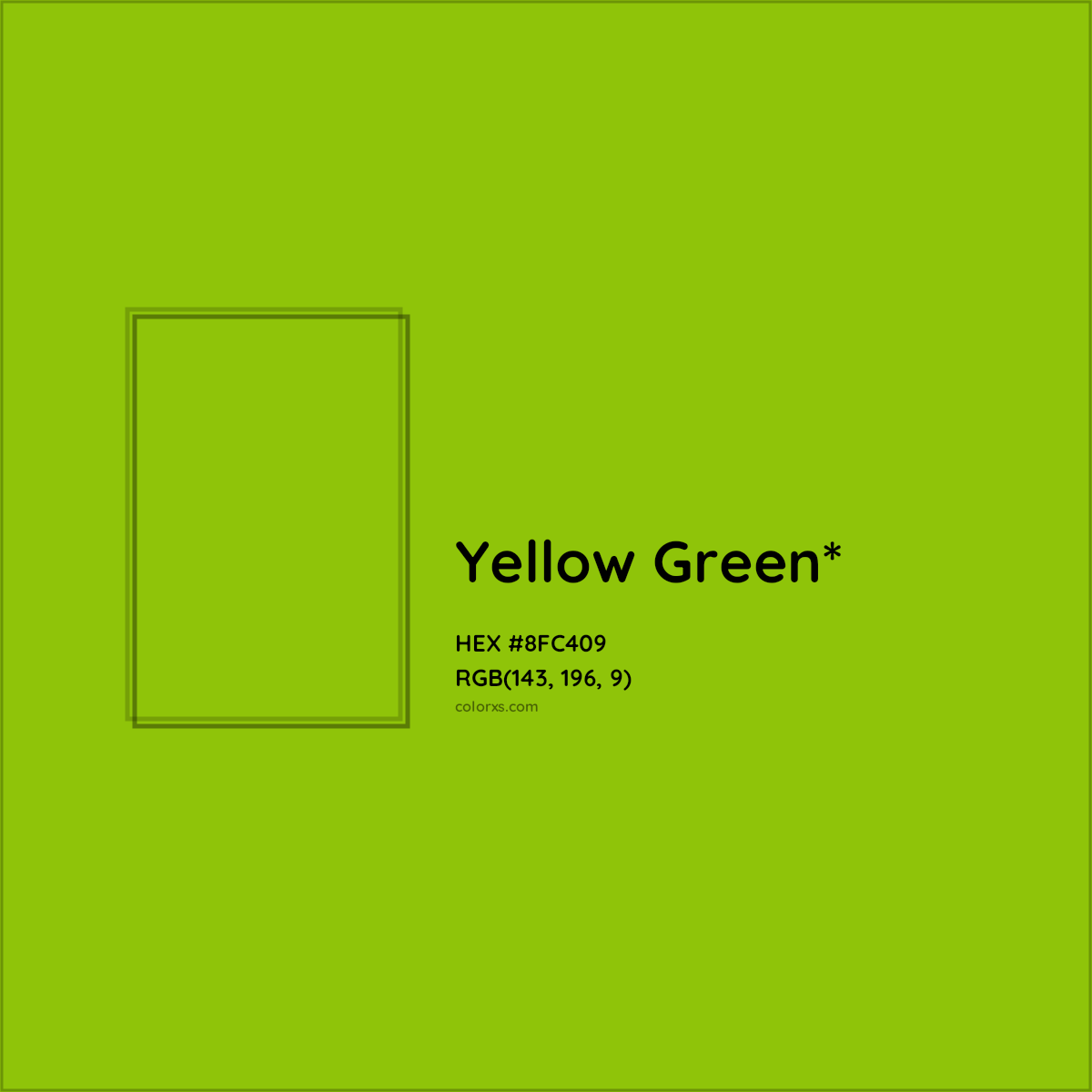 #8FC409 hex color. RGB, RYB, CMYK, HSL, HSV codes and color conversions. Matching color names, palettes, paints.