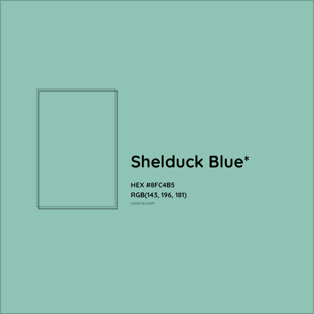 #8FC4B5 hex color. RGB, RYB, CMYK, HSL, HSV codes and color conversions. Matching color names, palettes, paints.