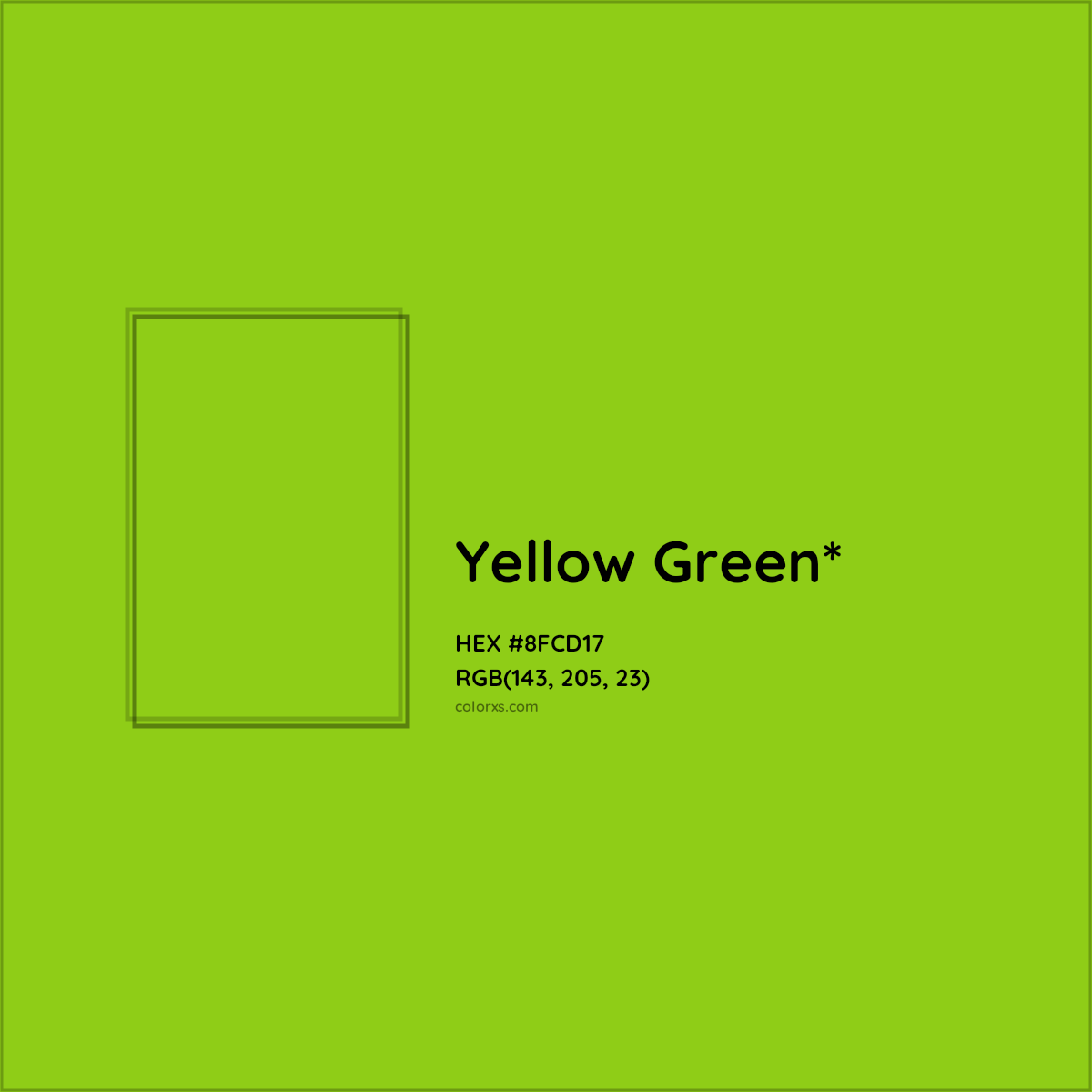 #8FCD17 hex color. RGB, RYB, CMYK, HSL, HSV codes and color conversions. Matching color names, palettes, paints.