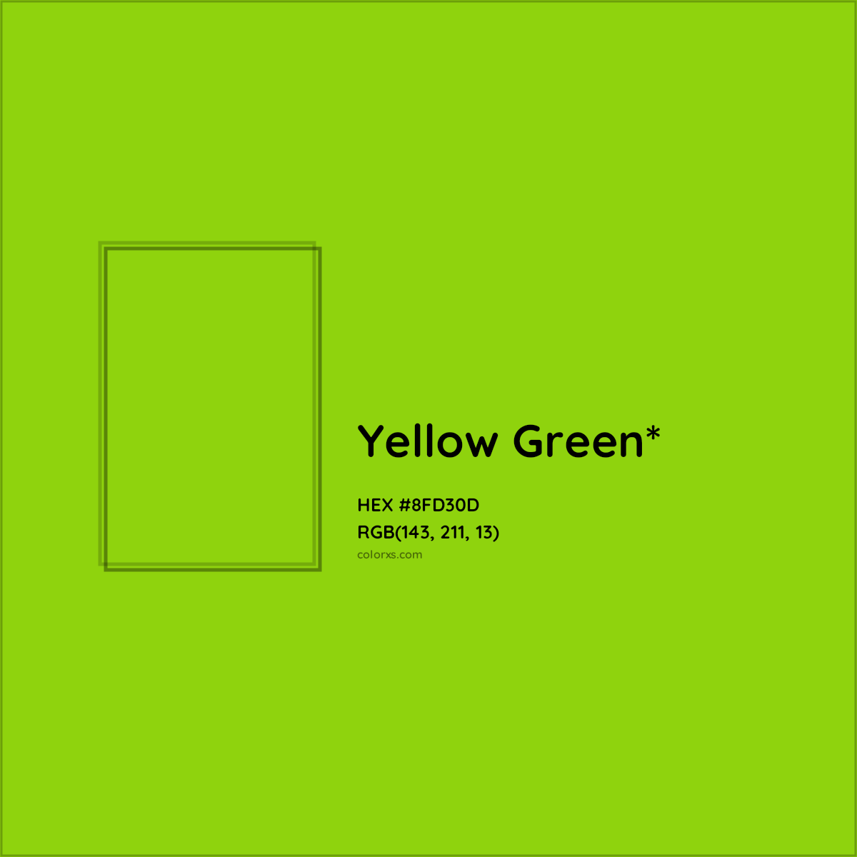#8FD30D hex color. RGB, RYB, CMYK, HSL, HSV codes and color conversions. Matching color names, palettes, paints.