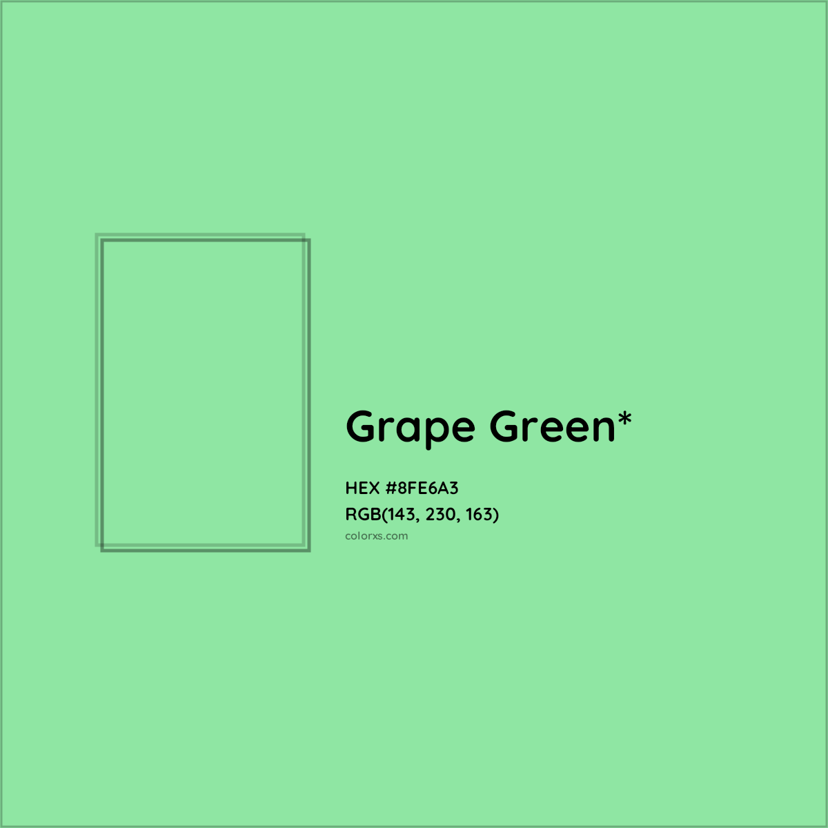 #8FE6A3 hex color. RGB, RYB, CMYK, HSL, HSV codes and color conversions. Matching color names, palettes, paints.