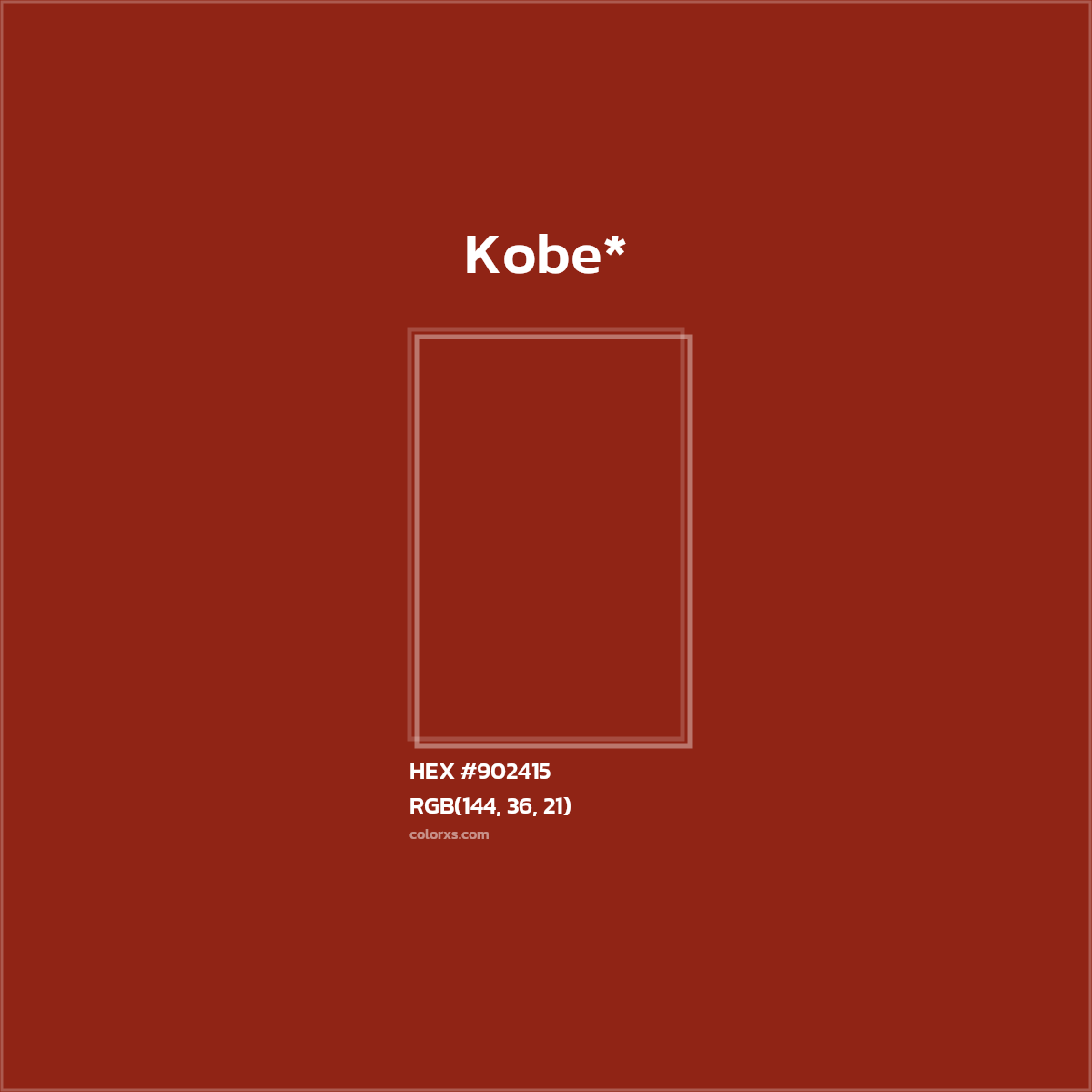 #902415 hex color. RGB, RYB, CMYK, HSL, HSV codes and color conversions. Matching color names, palettes, paints.
