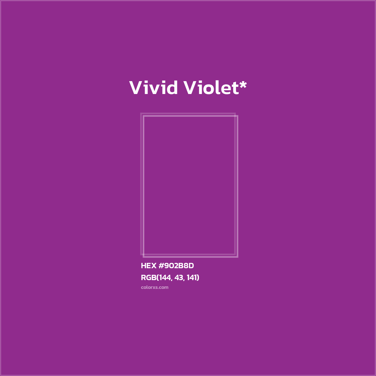 #902B8D hex color. RGB, RYB, CMYK, HSL, HSV codes and color conversions. Matching color names, palettes, paints.