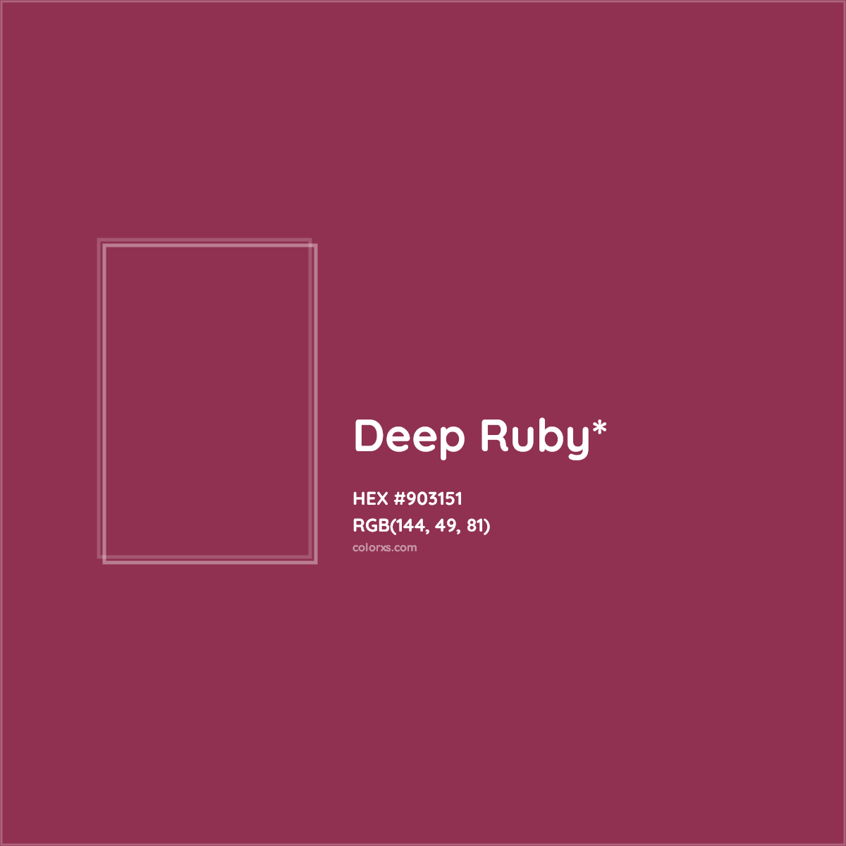 #903151 hex color. RGB, RYB, CMYK, HSL, HSV codes and color conversions. Matching color names, palettes, paints.