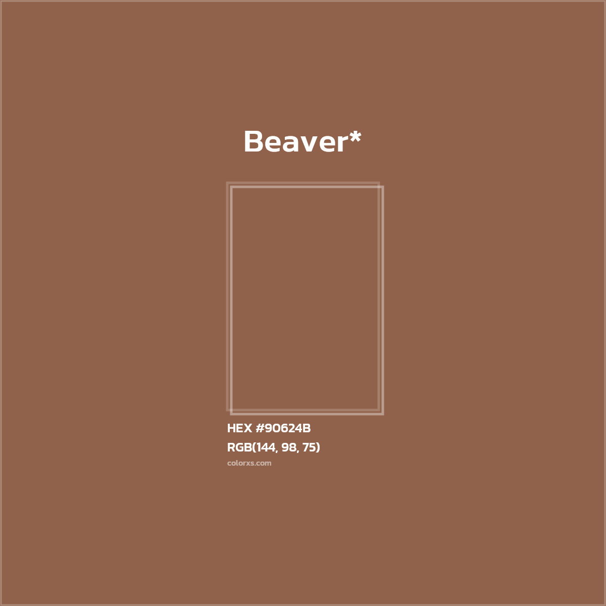 #90624B hex color. RGB, RYB, CMYK, HSL, HSV codes and color conversions. Matching color names, palettes, paints.