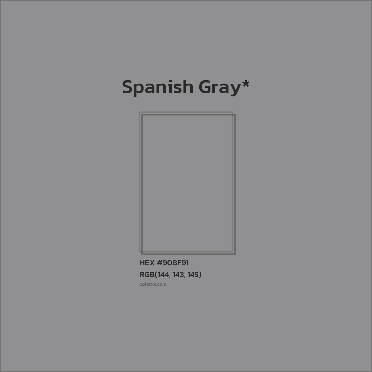 #908F91 hex color. RGB, RYB, CMYK, HSL, HSV codes and color conversions. Matching color names, palettes, paints.
