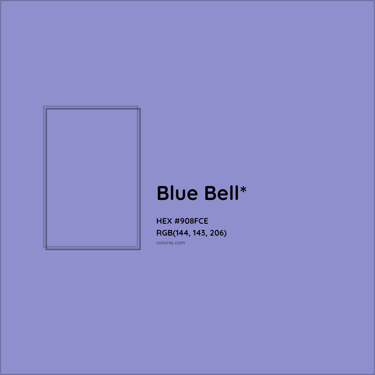 #908FCE hex color. RGB, RYB, CMYK, HSL, HSV codes and color conversions. Matching color names, palettes, paints.