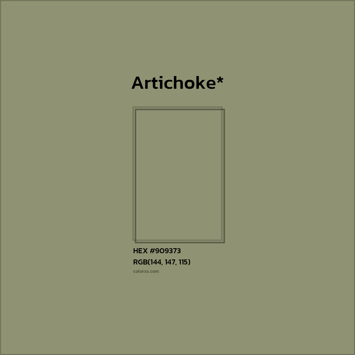 #909373 hex color. RGB, RYB, CMYK, HSL, HSV codes and color conversions. Matching color names, palettes, paints.