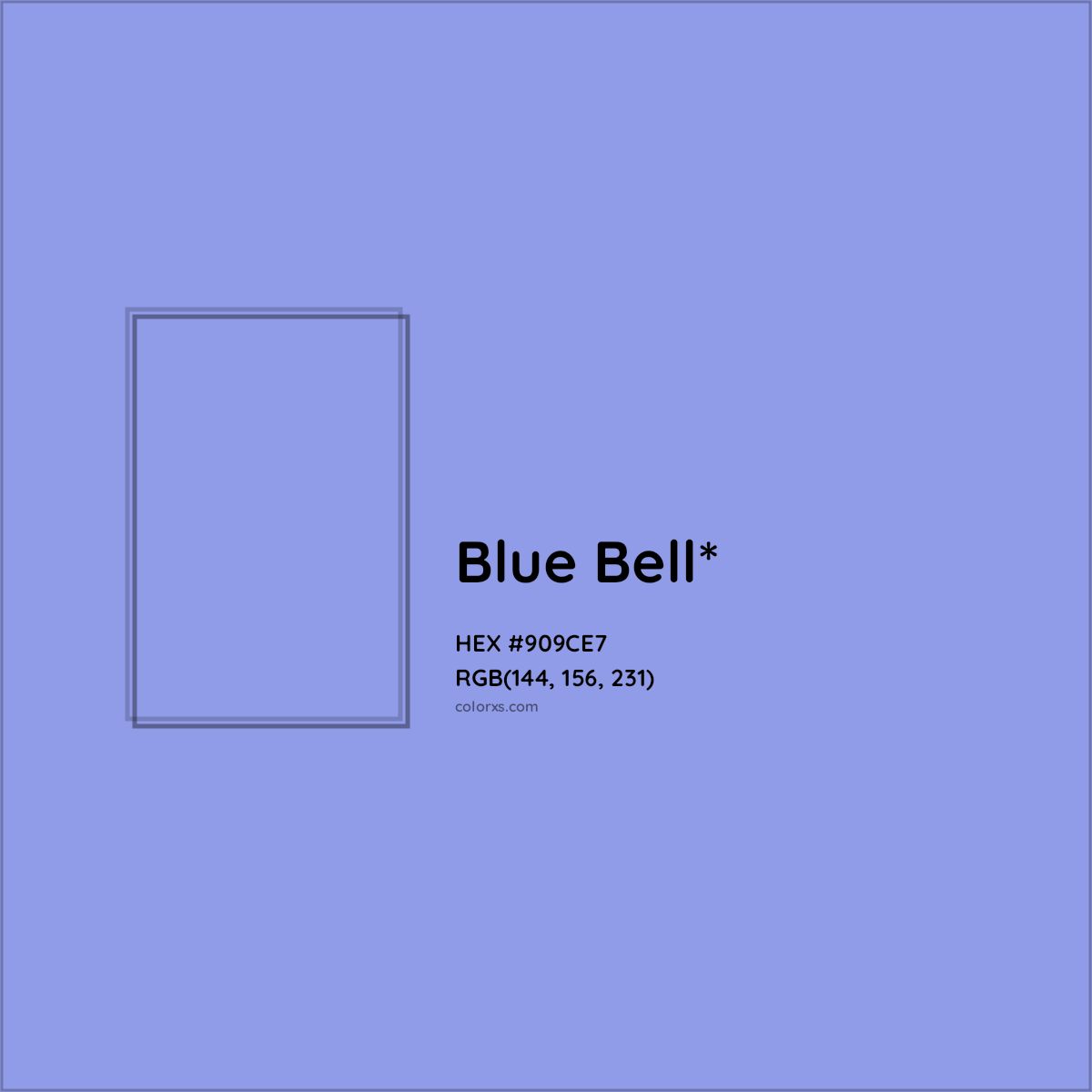 #909CE7 hex color. RGB, RYB, CMYK, HSL, HSV codes and color conversions. Matching color names, palettes, paints.