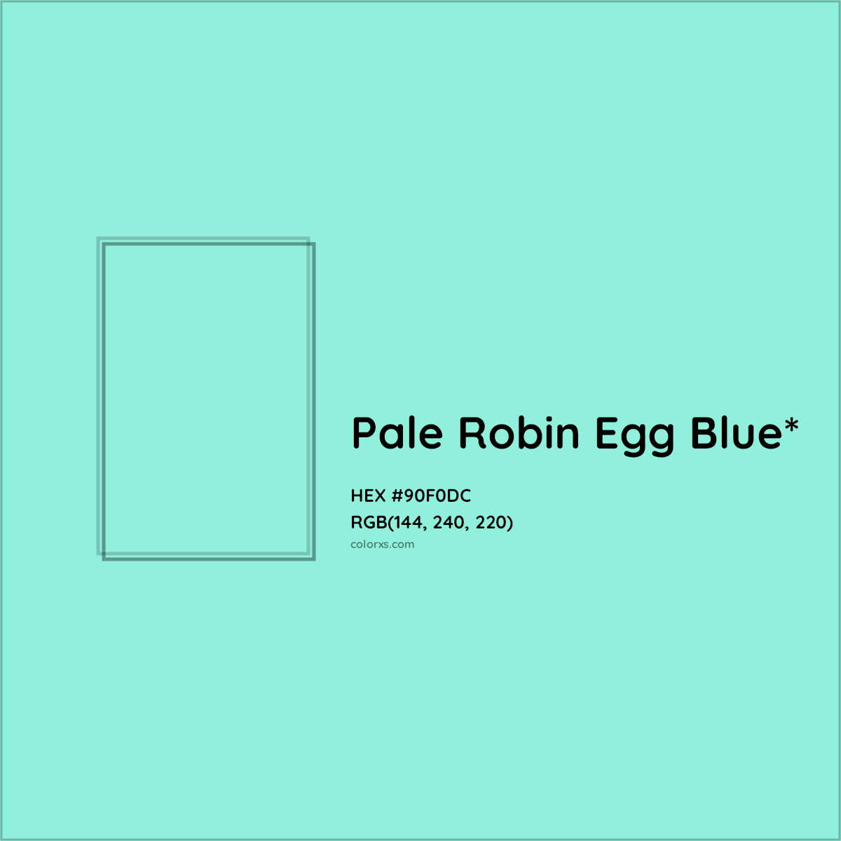 #90F0DC hex color. RGB, RYB, CMYK, HSL, HSV codes and color conversions. Matching color names, palettes, paints.