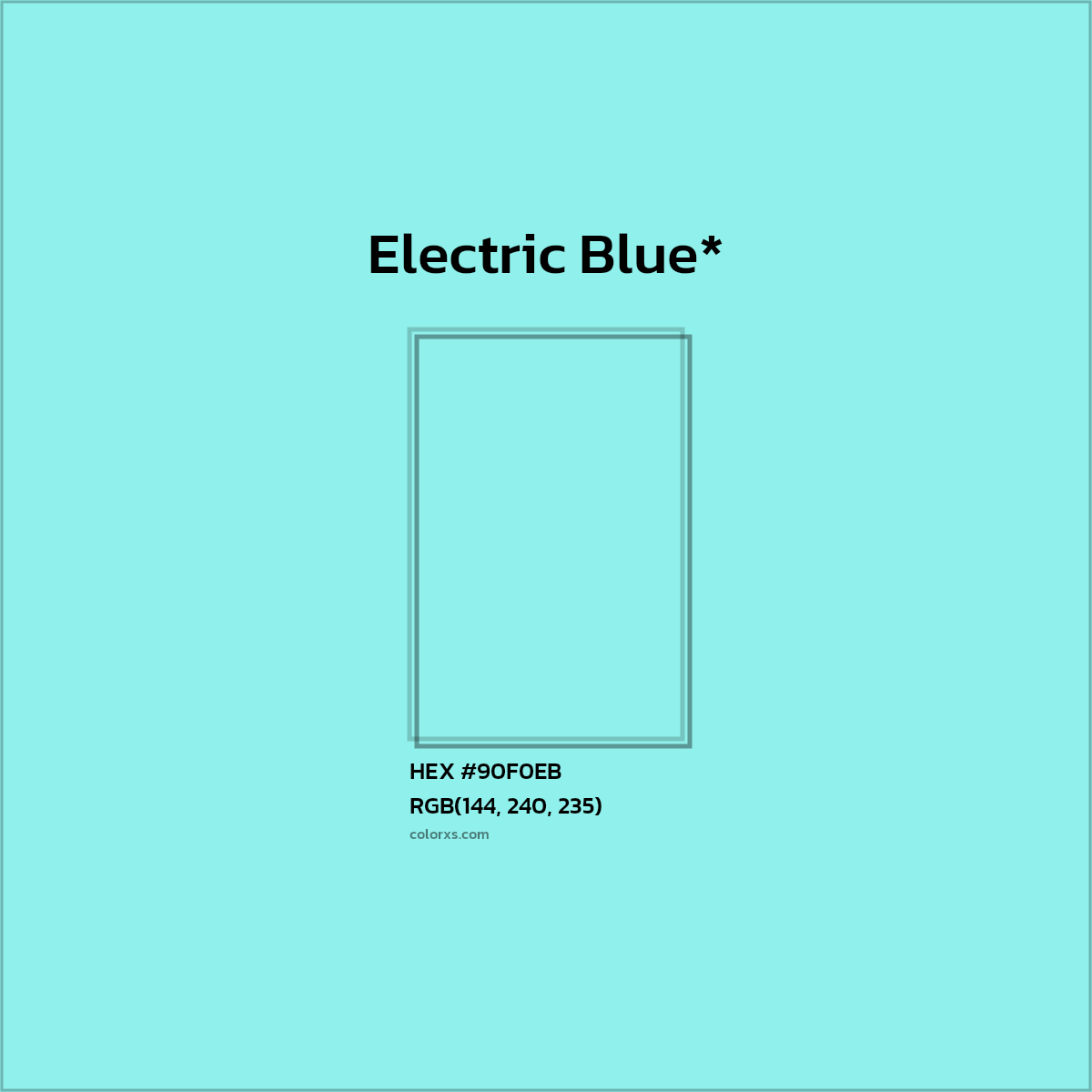 #90F0EB hex color. RGB, RYB, CMYK, HSL, HSV codes and color conversions. Matching color names, palettes, paints.