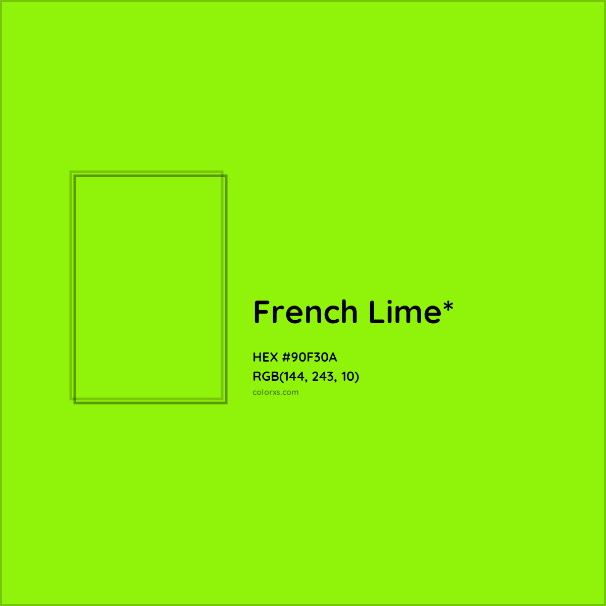 #90F30A hex color. RGB, RYB, CMYK, HSL, HSV codes and color conversions. Matching color names, palettes, paints.