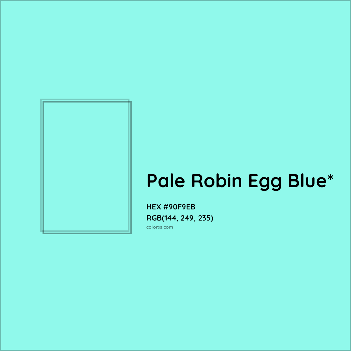 #90F9EB hex color. RGB, RYB, CMYK, HSL, HSV codes and color conversions. Matching color names, palettes, paints.