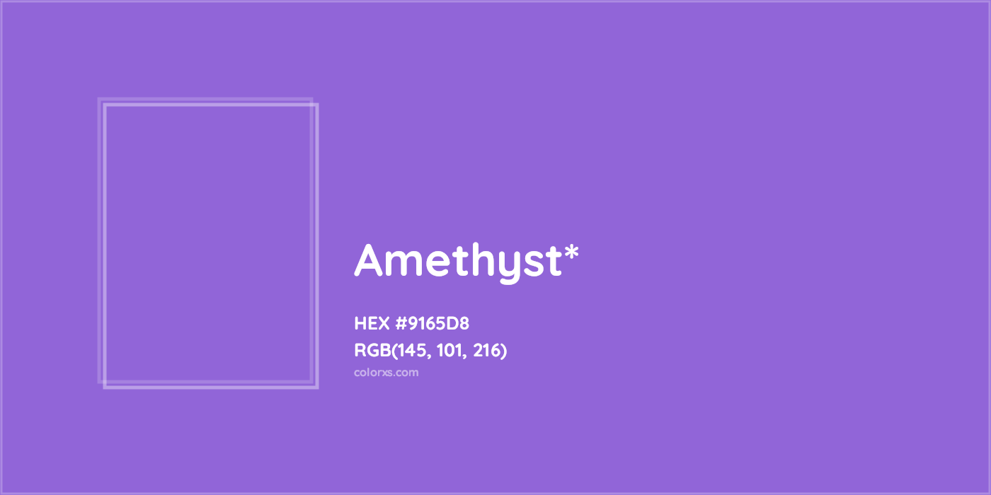 #9165D8 hex color. RGB, RYB, CMYK, HSL, HSV codes and color conversions. Matching color names, palettes, paints.