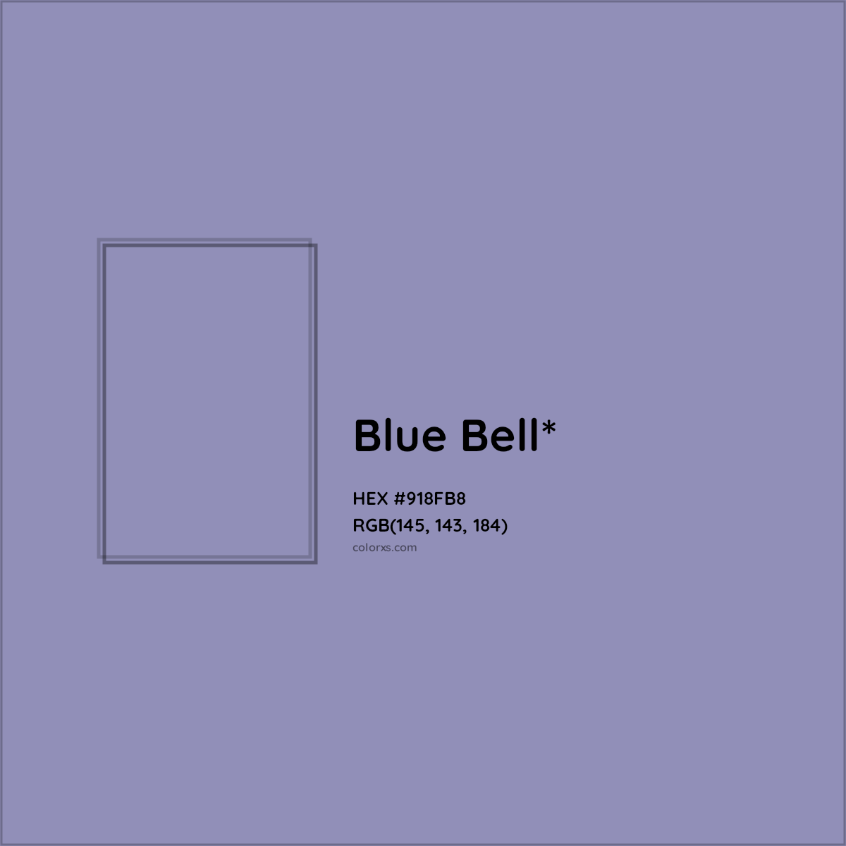 #918FB8 hex color. RGB, RYB, CMYK, HSL, HSV codes and color conversions. Matching color names, palettes, paints.