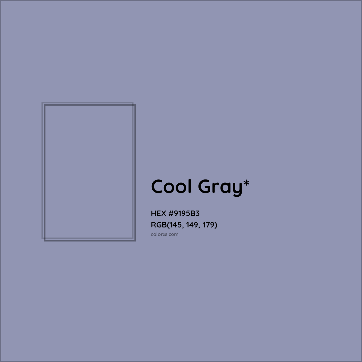 #9195B3 hex color. RGB, RYB, CMYK, HSL, HSV codes and color conversions. Matching color names, palettes, paints.