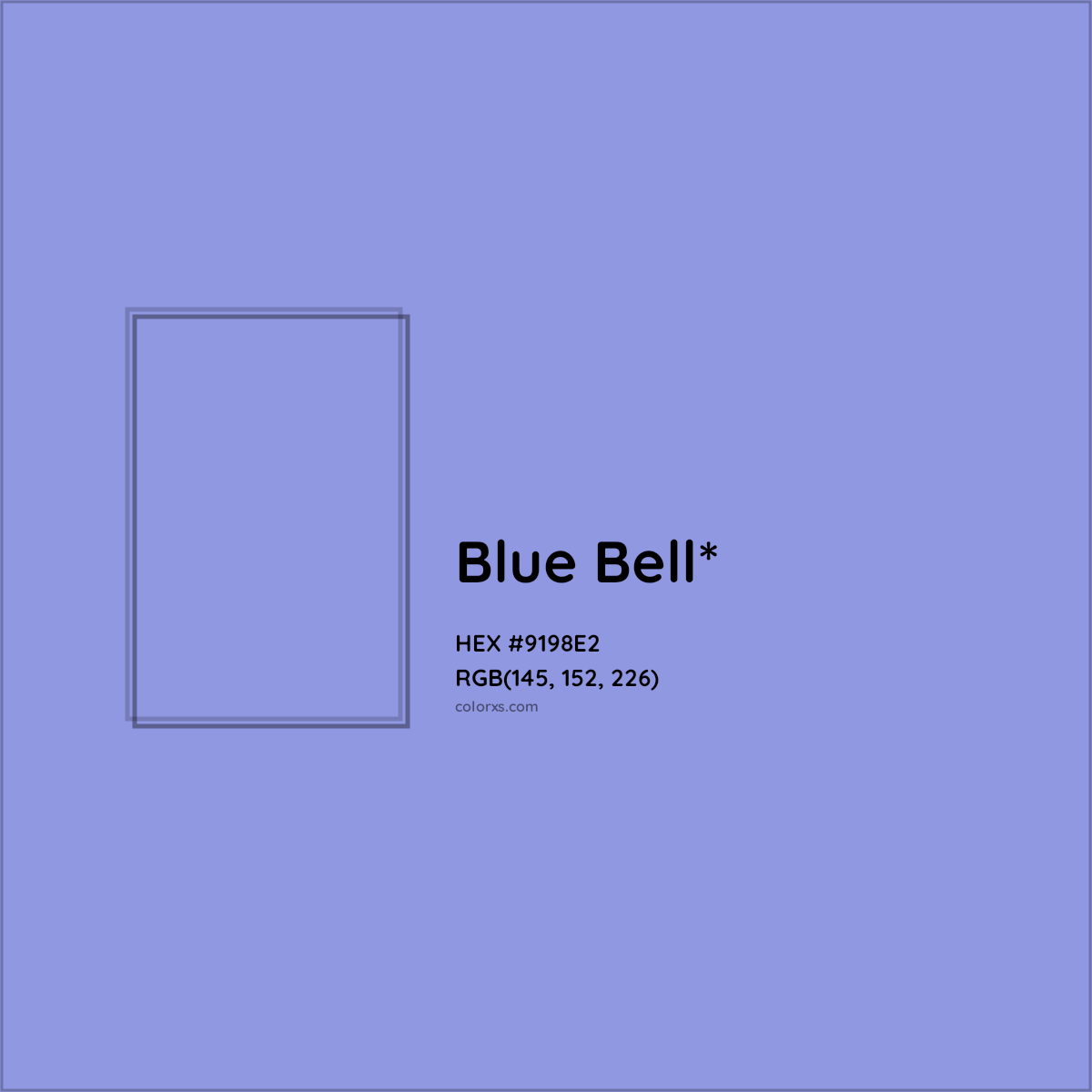 #9198E2 hex color. RGB, RYB, CMYK, HSL, HSV codes and color conversions. Matching color names, palettes, paints.