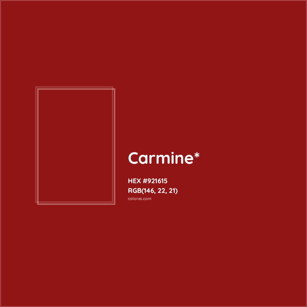 #921615 hex color. RGB, RYB, CMYK, HSL, HSV codes and color conversions. Matching color names, palettes, paints.