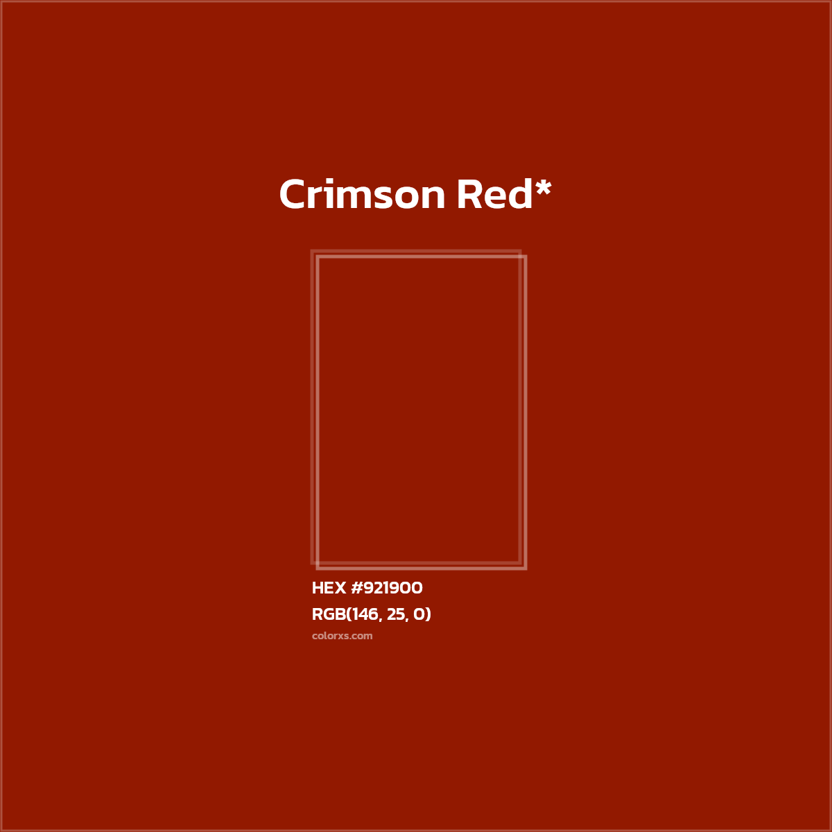 #921900 hex color. RGB, RYB, CMYK, HSL, HSV codes and color conversions. Matching color names, palettes, paints.