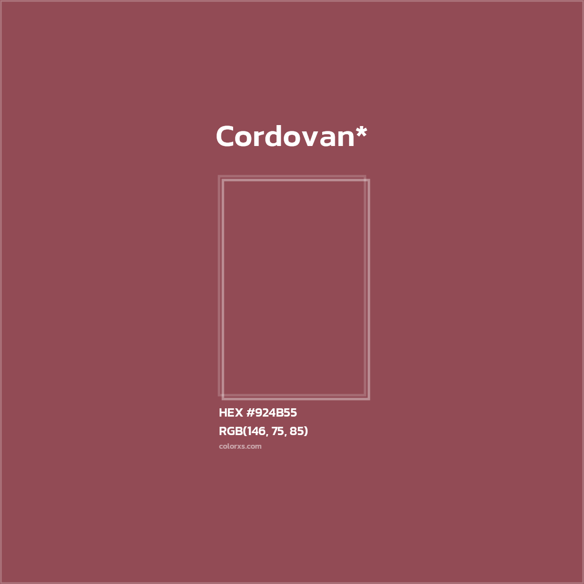 #924B55 hex color. RGB, RYB, CMYK, HSL, HSV codes and color conversions. Matching color names, palettes, paints.