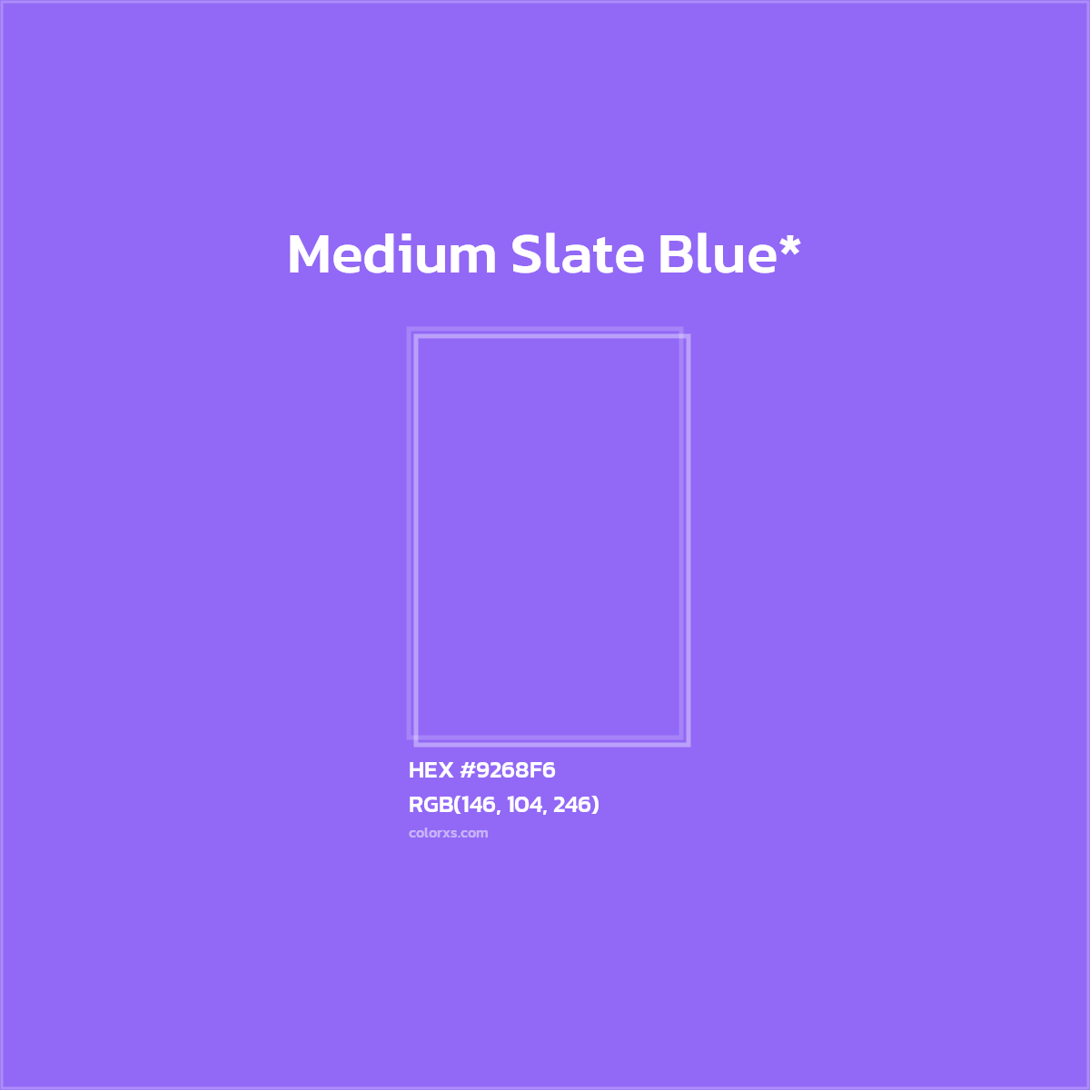#9268F6 hex color. RGB, RYB, CMYK, HSL, HSV codes and color conversions. Matching color names, palettes, paints.