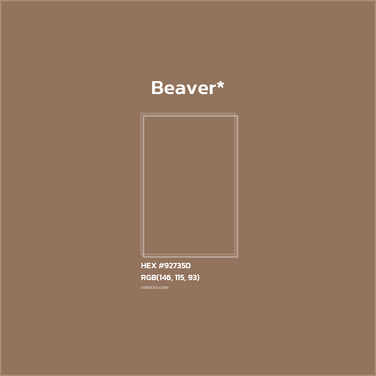 #92735D hex color. RGB, RYB, CMYK, HSL, HSV codes and color conversions. Matching color names, palettes, paints.