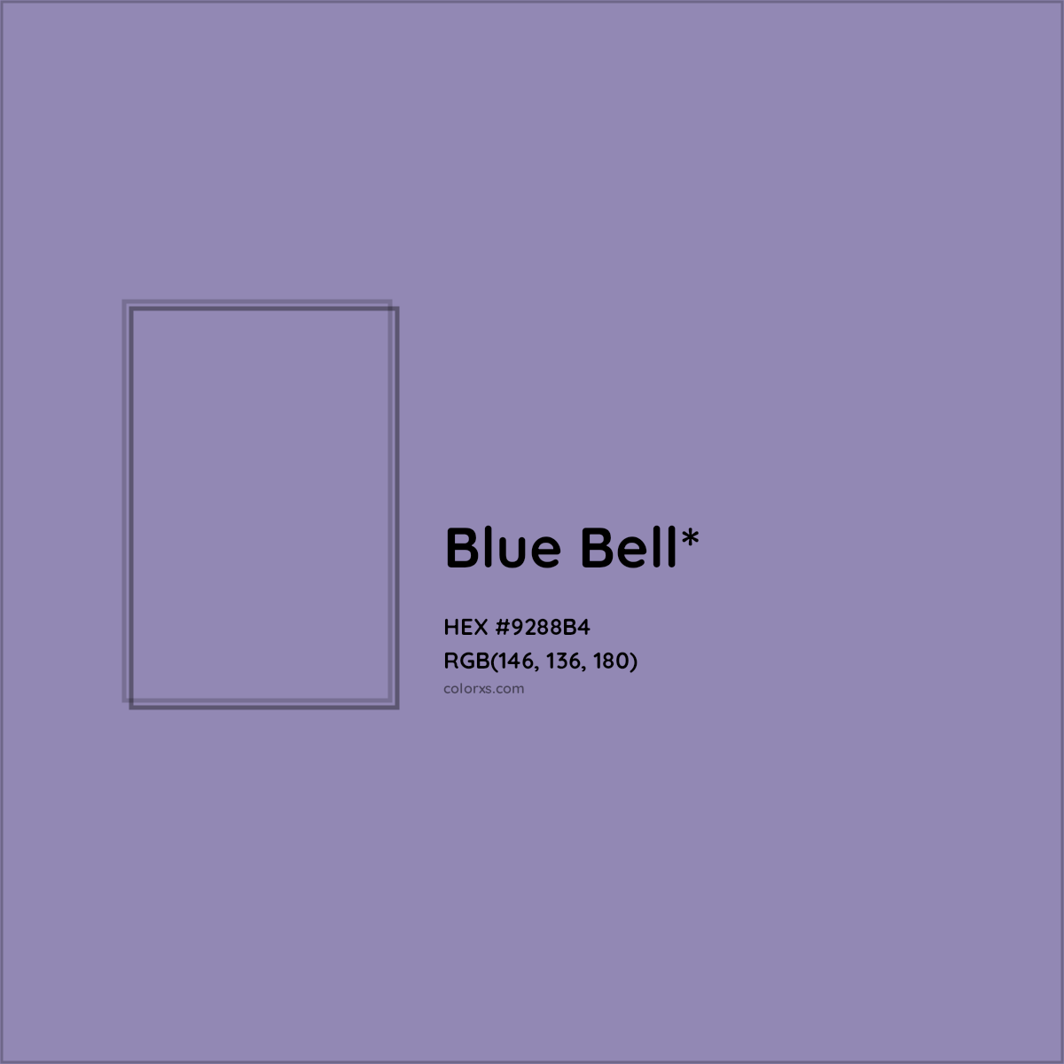 #9288B4 hex color. RGB, RYB, CMYK, HSL, HSV codes and color conversions. Matching color names, palettes, paints.