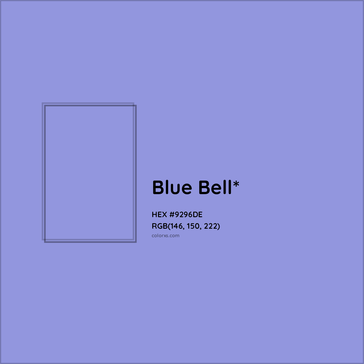 #9296DE hex color. RGB, RYB, CMYK, HSL, HSV codes and color conversions. Matching color names, palettes, paints.