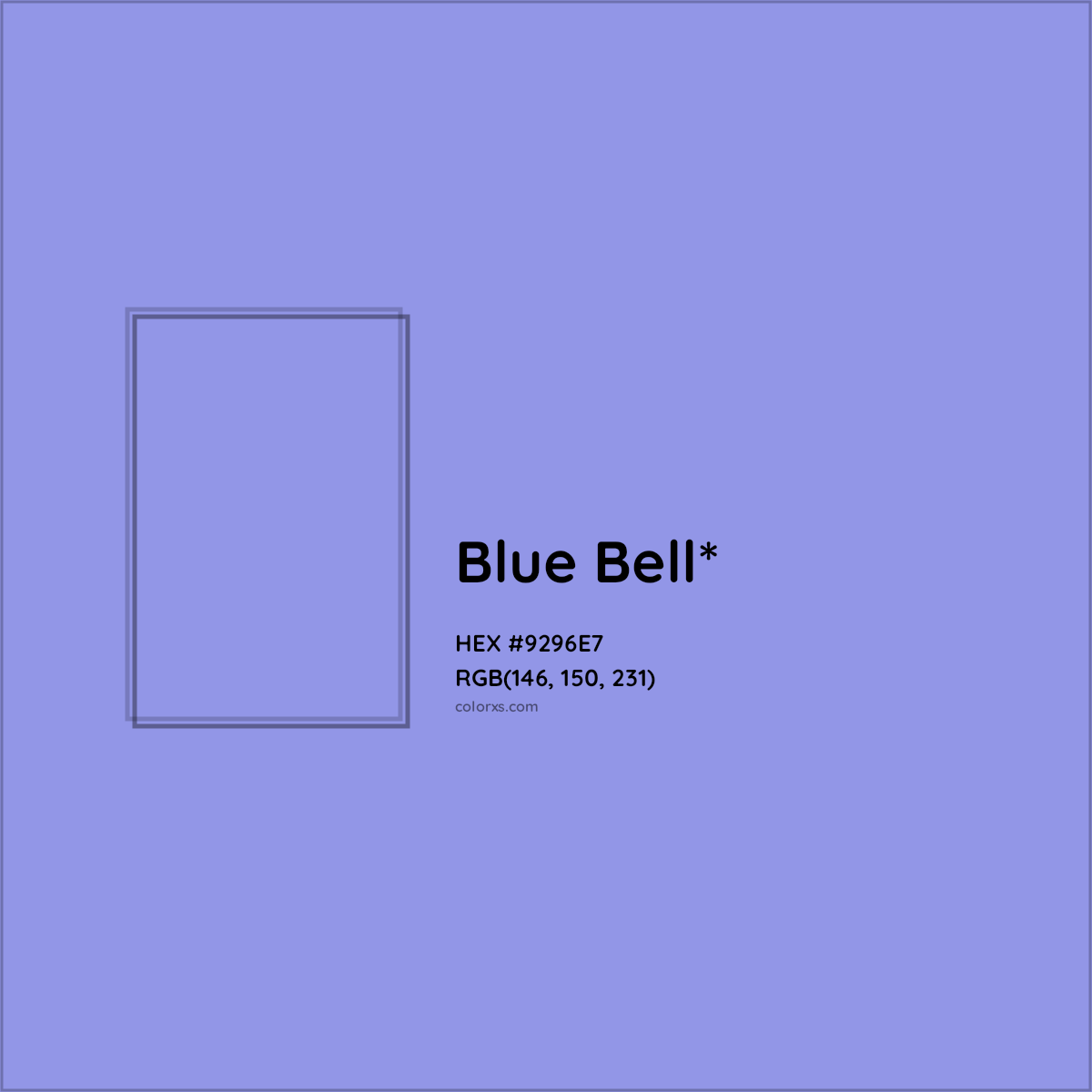 #9296E7 hex color. RGB, RYB, CMYK, HSL, HSV codes and color conversions. Matching color names, palettes, paints.