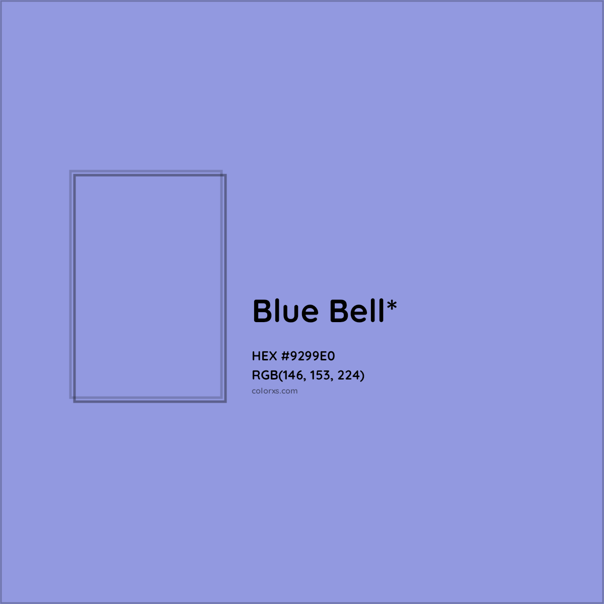 #9299E0 hex color. RGB, RYB, CMYK, HSL, HSV codes and color conversions. Matching color names, palettes, paints.