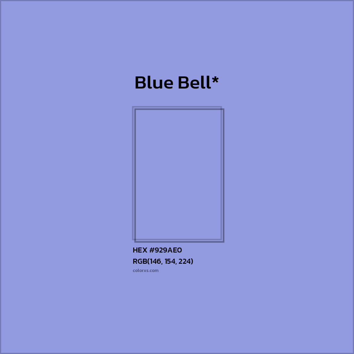 #929AE0 hex color. RGB, RYB, CMYK, HSL, HSV codes and color conversions. Matching color names, palettes, paints.