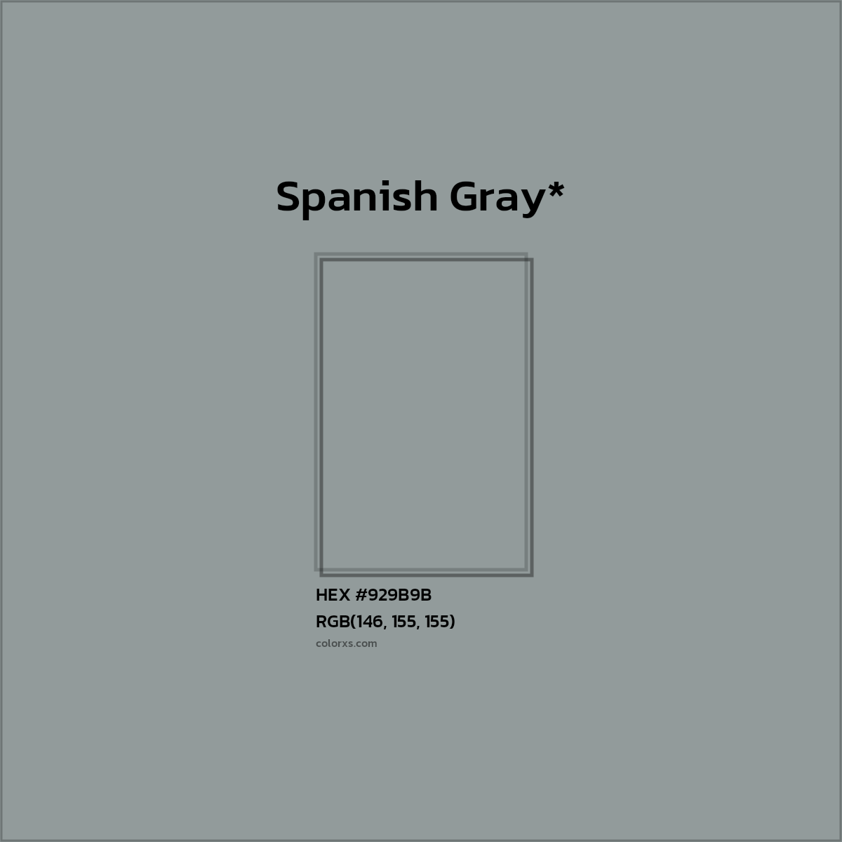 #929B9B hex color. RGB, RYB, CMYK, HSL, HSV codes and color conversions. Matching color names, palettes, paints.